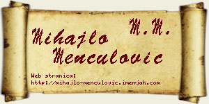Mihajlo Menčulović vizit kartica